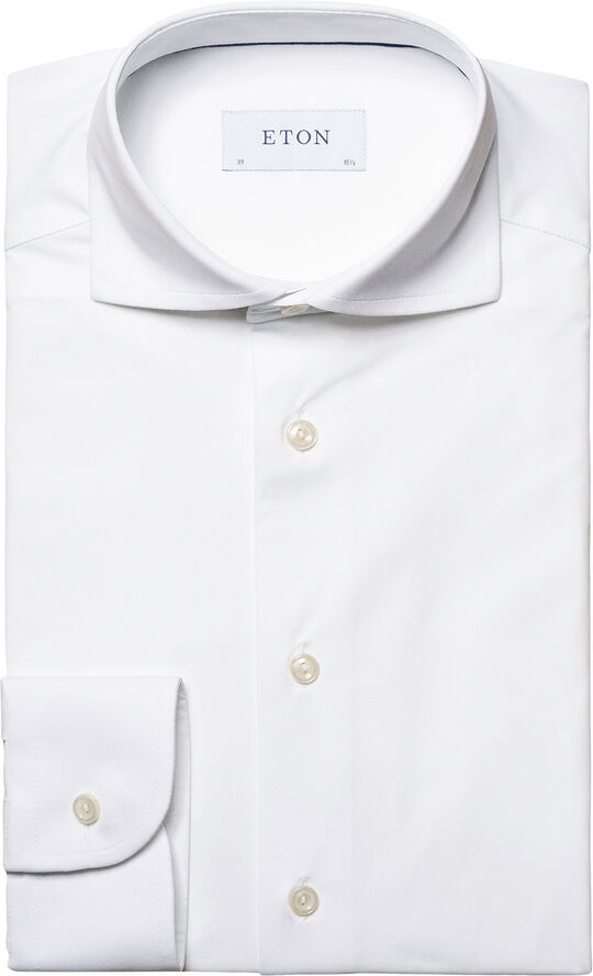 ETON White Four-Way Stretch Shirt - Contemporary Fit Hvid