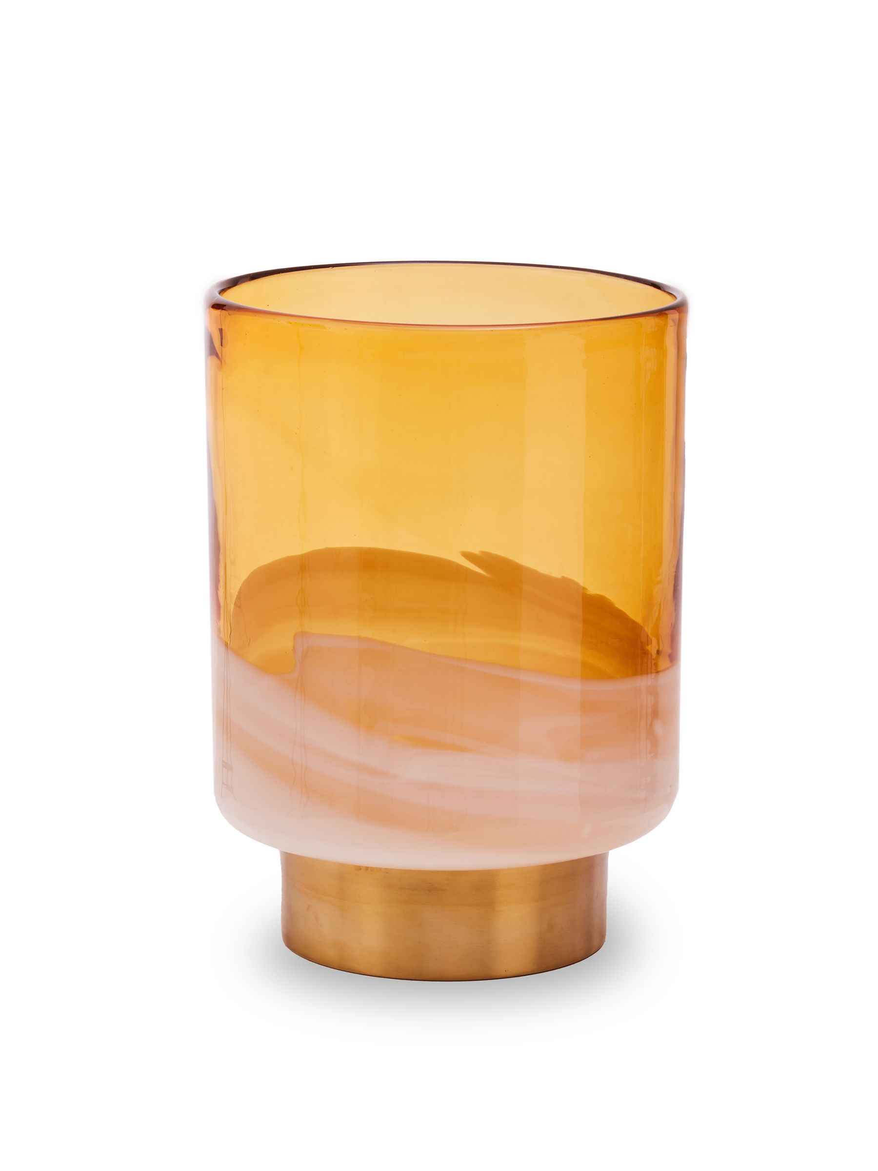 Fifty Five South Cleo Glass Vase with Gold Finishing