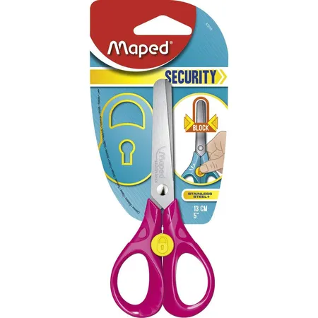 Maped - Schul- und Bastel-Schere SECURUTY 13 cm, 1 Stück, 3-fach sortiert