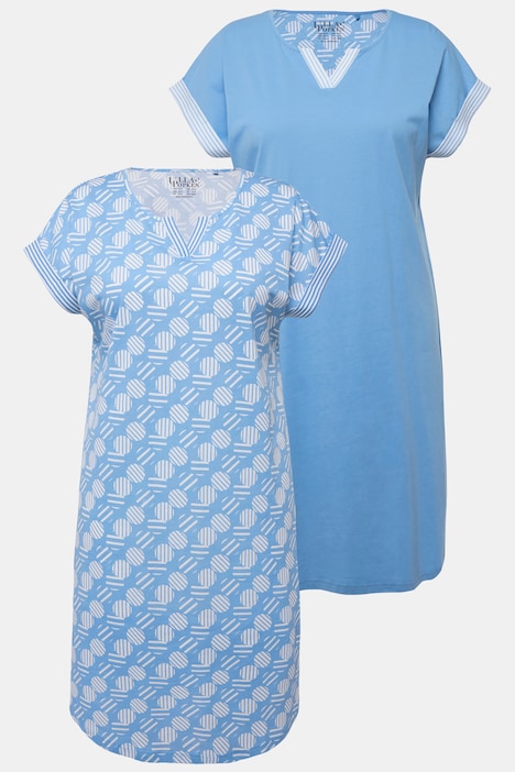 Bigshirts, 2er-Pack, Tunika-Ausschnitt, Halbarm
