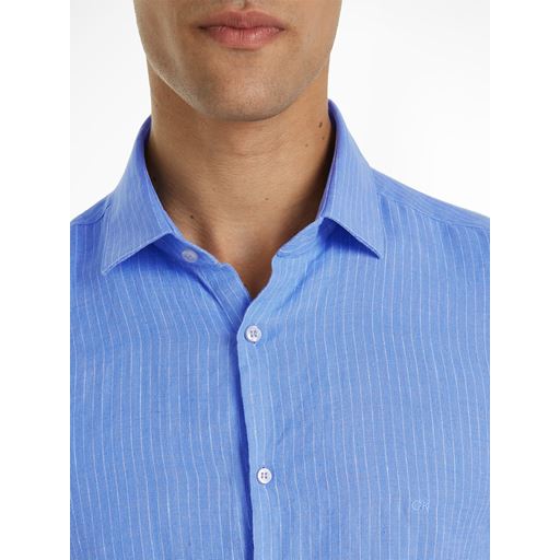 Calvin Klein Linen Stripe Skjorte, Blue, 44