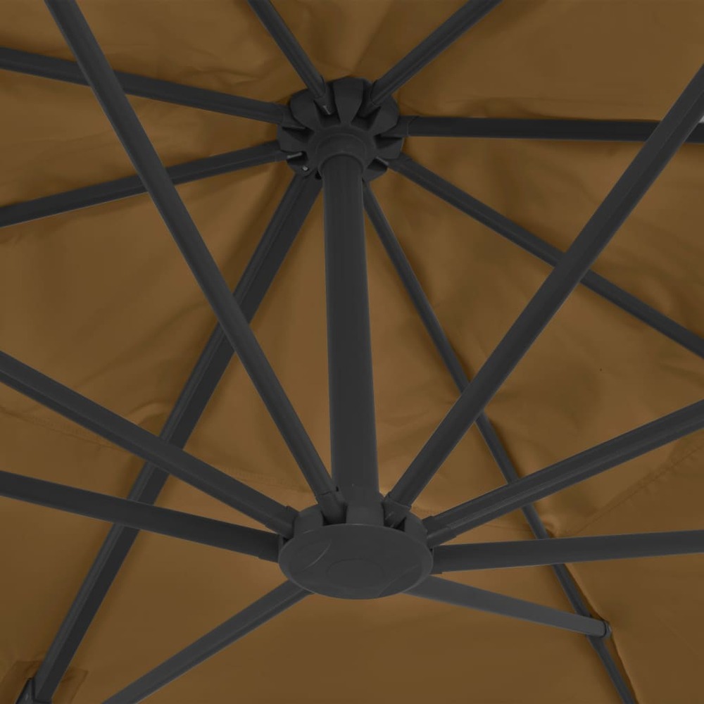 Parasol mobilier de jardin avec base portable 4 x 3 m taupe