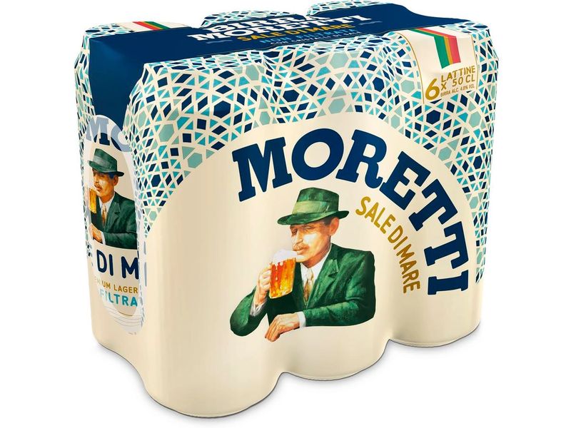 Birra Moretti Bier Sale di Mare 4.8% 6 x 0.5 l Ungefiltertes, aromatisches Bier mit einer Prise Meersalz für eine vollmundige Erfrischung