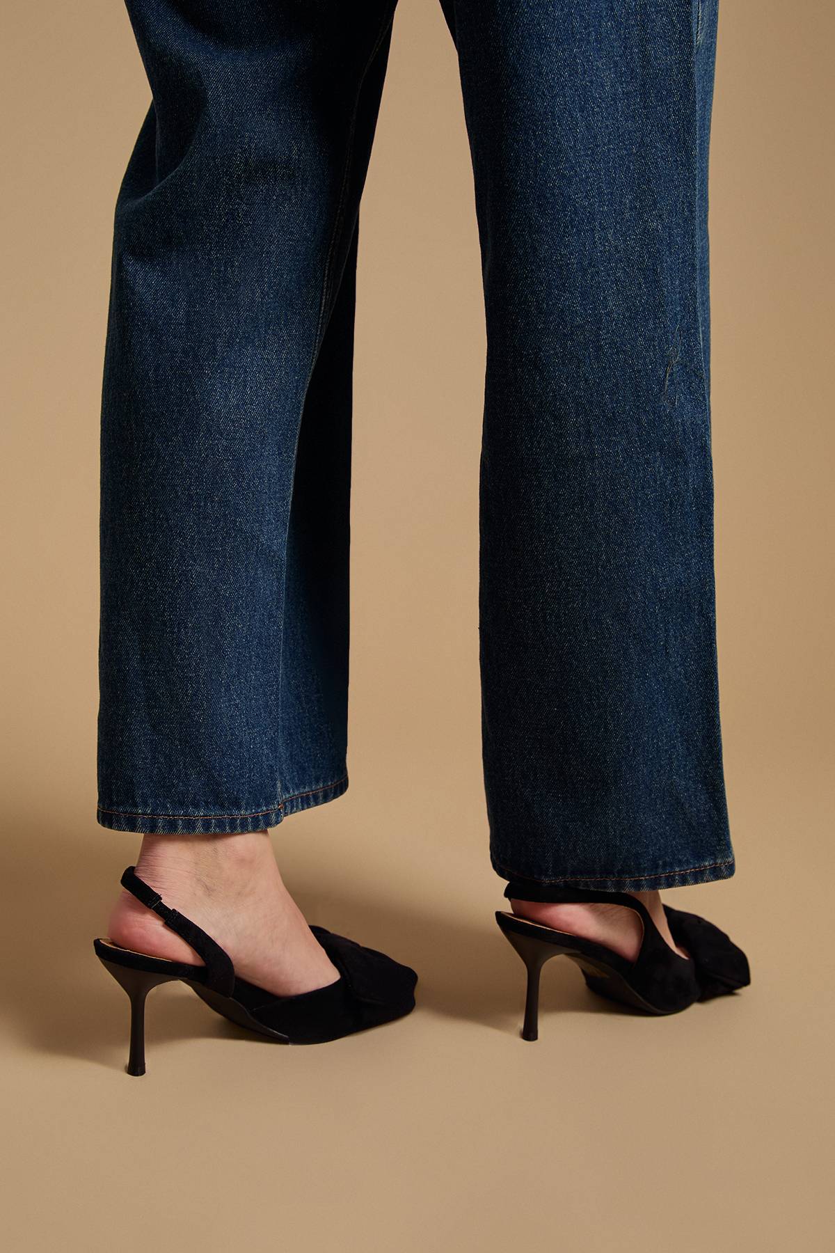 Oasis Escarpins Slingback À Talon Aiguille Haut En Synthétique Rose Avec Détail Nœud