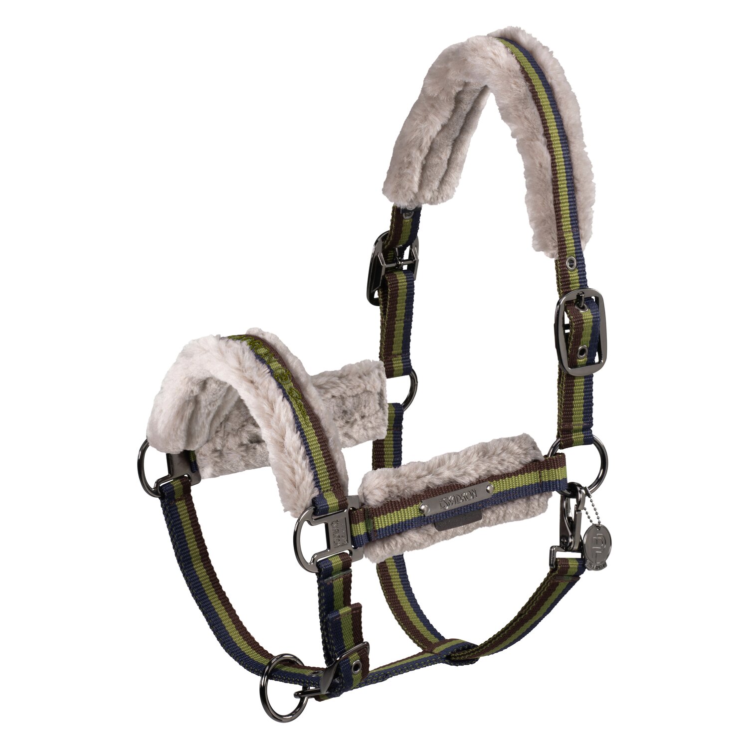 ESKADRON Platinum Halfter Double Pin Girth FauxFur  - moss green