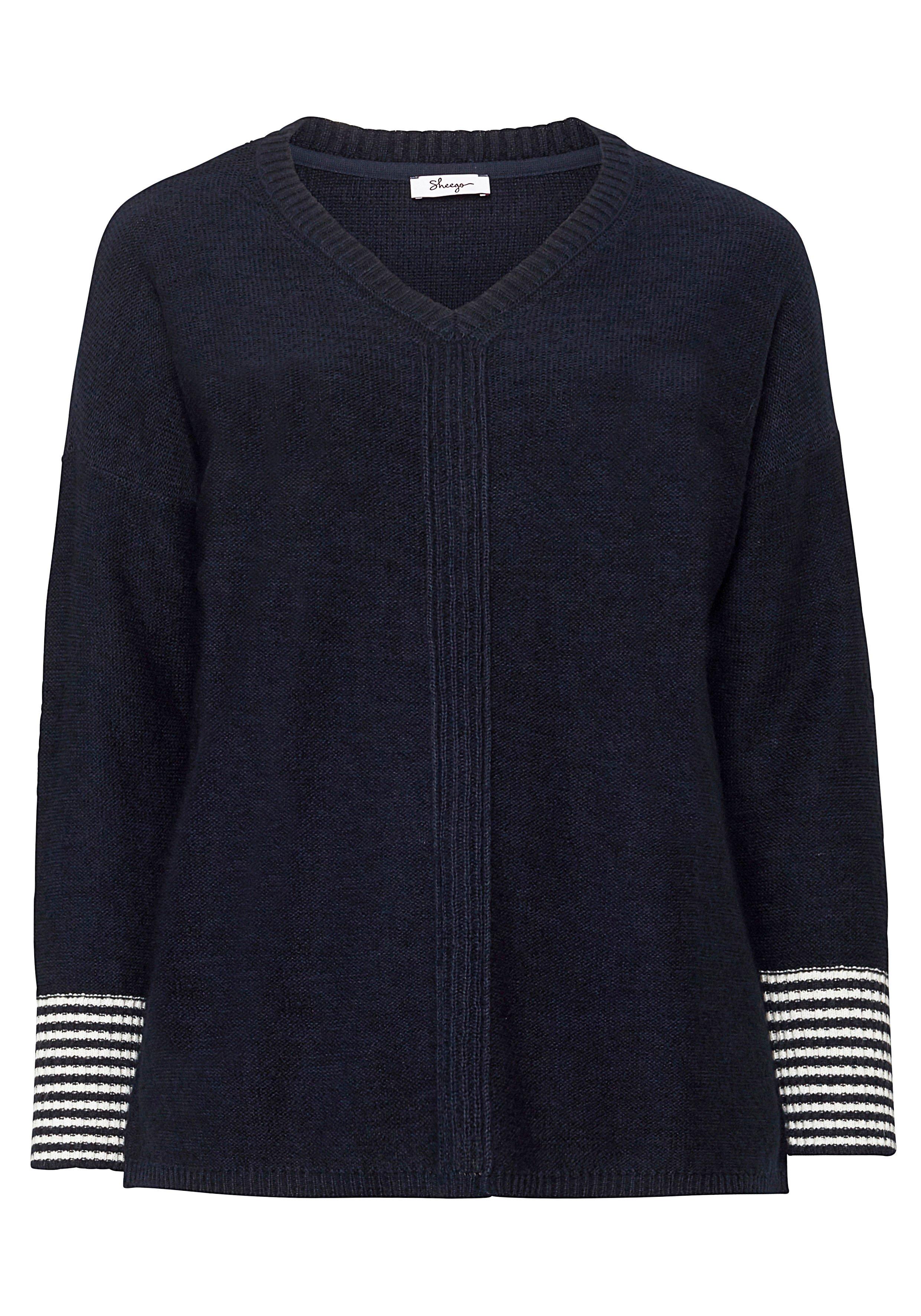 Pullover mit geringeltem Ärmelbündchen