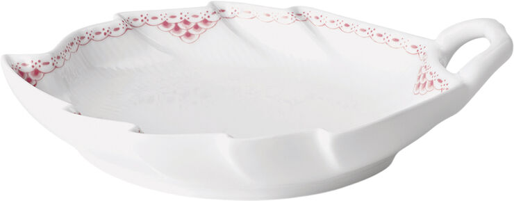 Royal Copenhagen Koral Riflet Blonde Bladformet asiet 23 cm Hvid