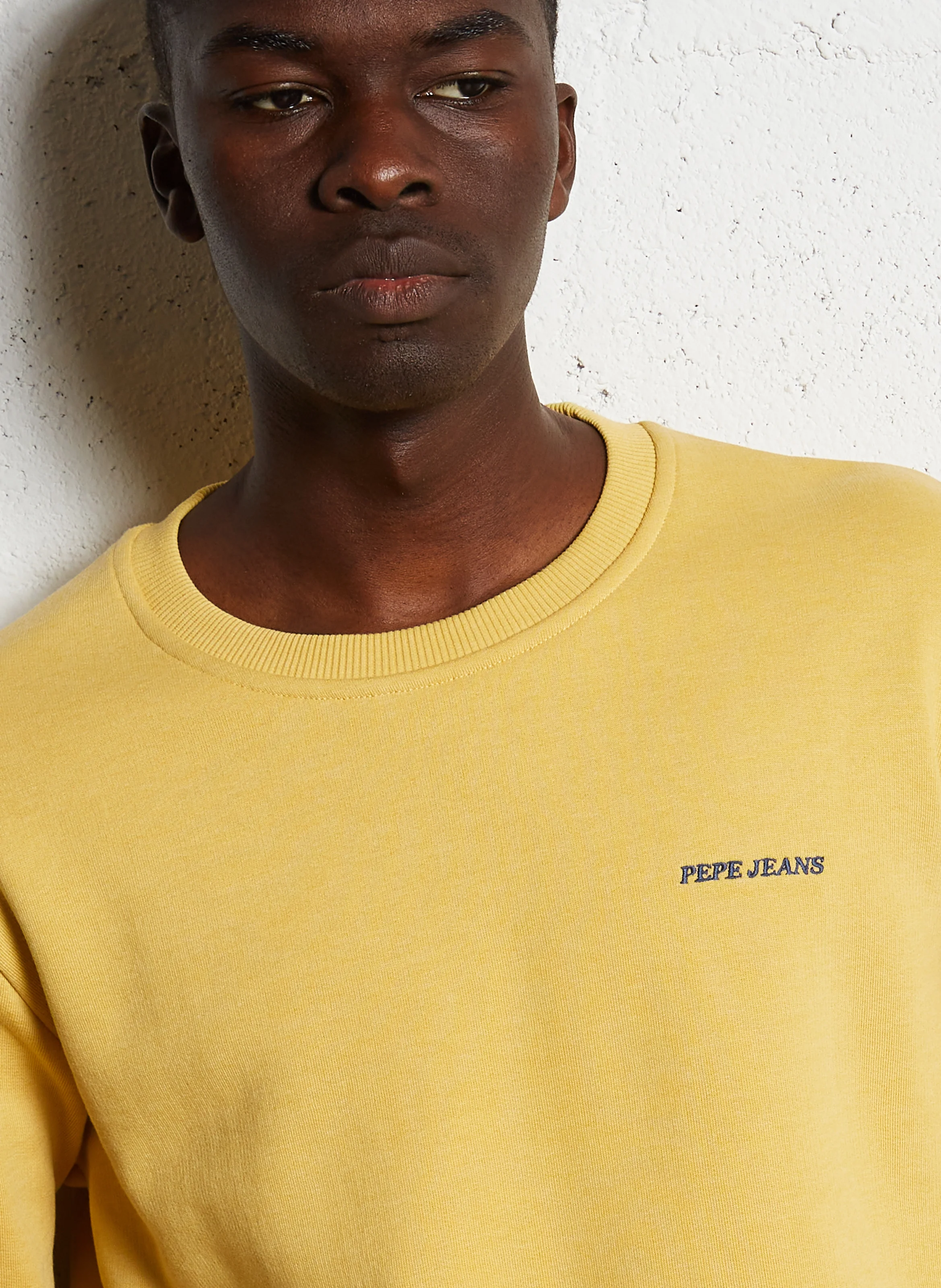 Sweat droit en coton mélangé | Jaune