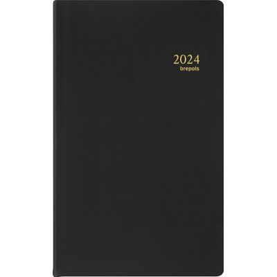 Agenda Seta - 1 jour par page - 10 x 16,5 cm - noir - Brepols