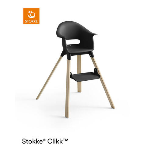 Chaise haute Clikk Black Natural - STOKKE