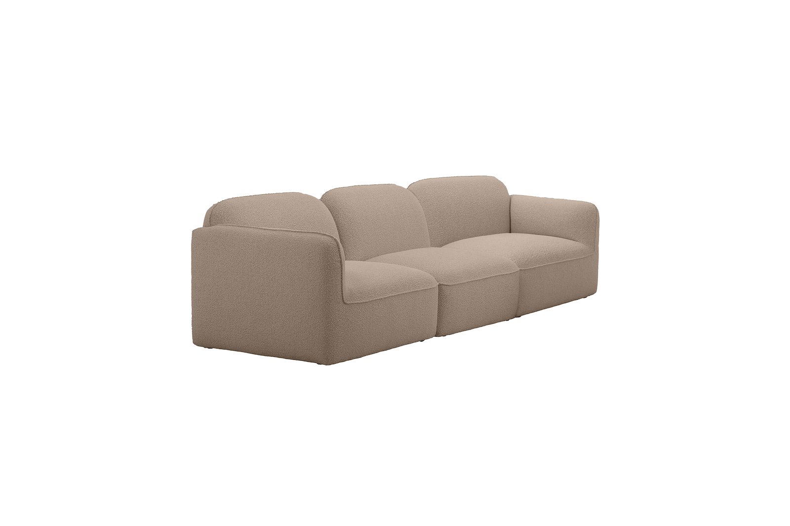Fluff 3-seter Tekstil Copenhagen Boucle 803 Beige med sorte ben