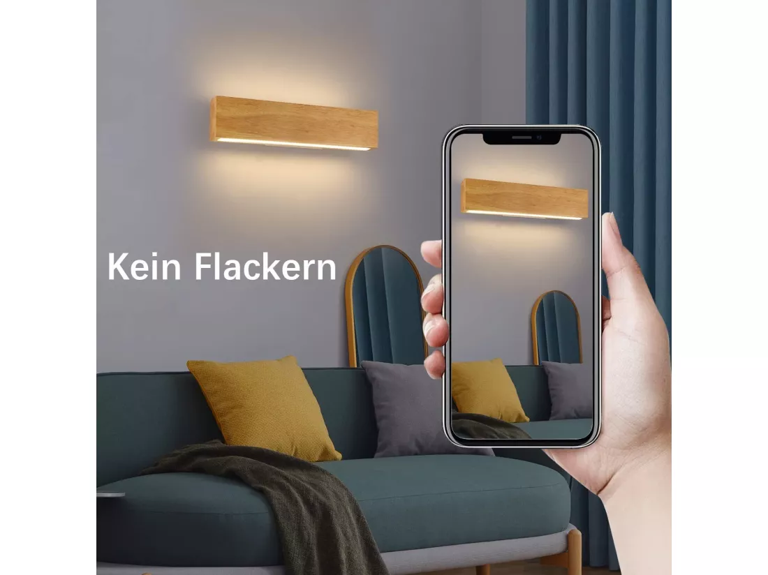 NETTLIFE Applique murale LED intérieure - 32CM Bois Moderne Lampe de couloir Up et Down Design Lampe de cage d'escalier 11W 3000K Blanc Chaud