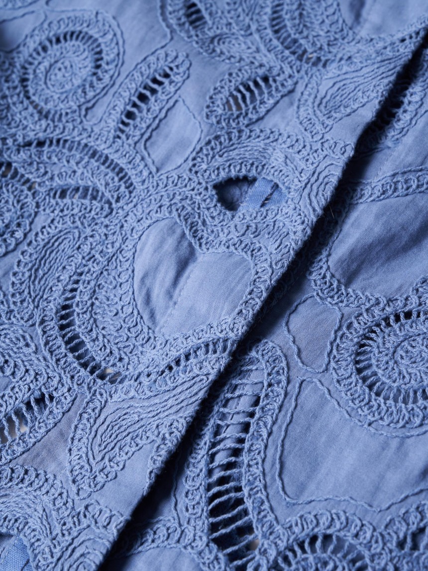 Camisa bordado inglês com mangas balão