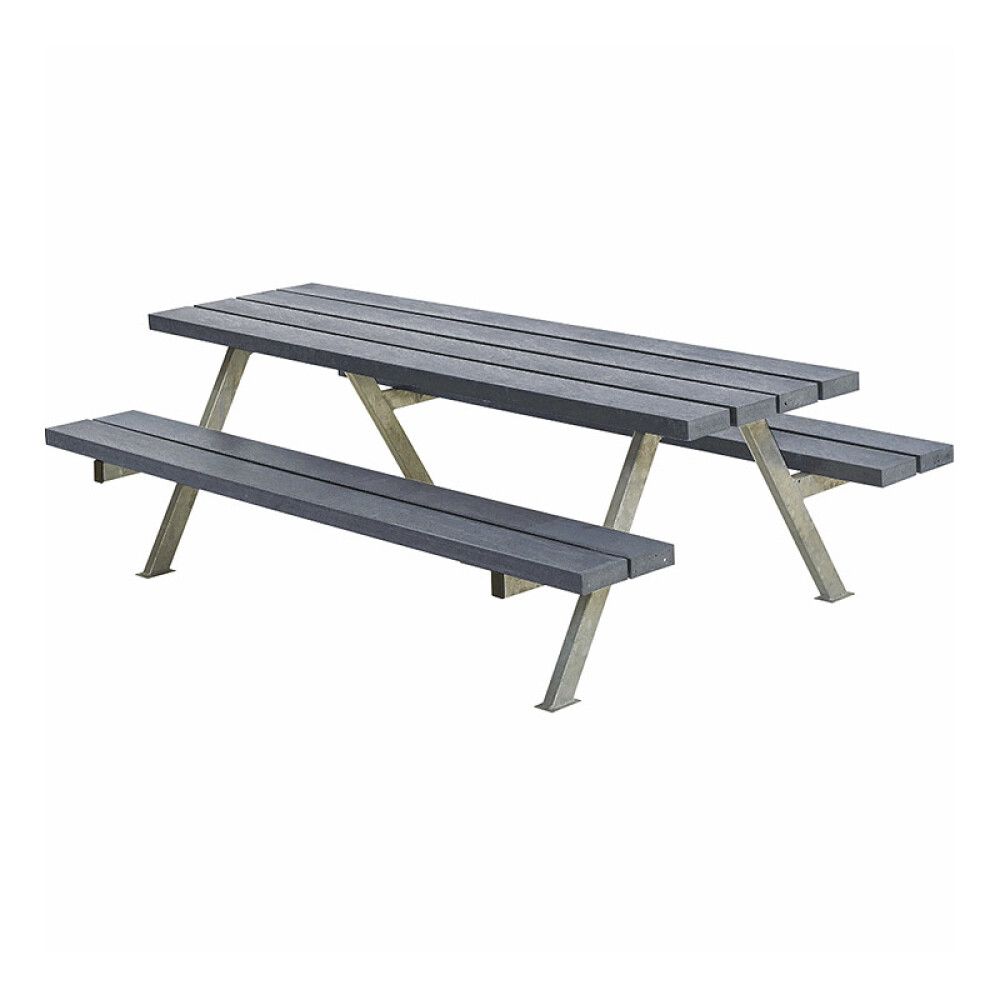 BENKESETT PLUS BORD/BENKER ALPHA JUNIOR 177X118X57CM GRÅ
