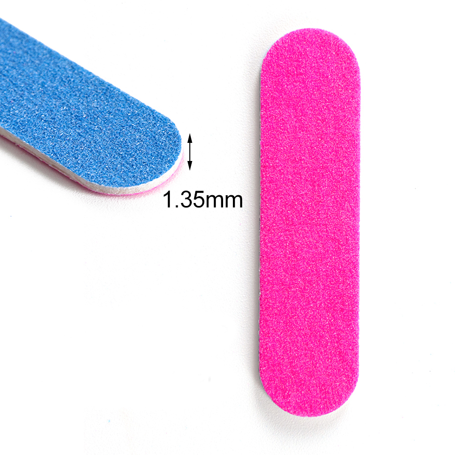 (10er Set) Mini Nagelfeile Formfeile Doppelseitig für die Maniküre / Pediküre - Blau / Pink