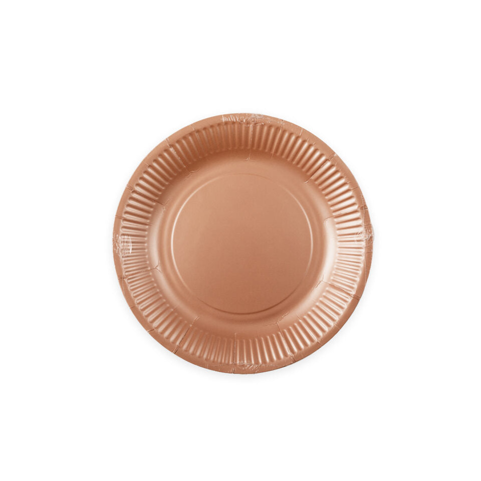 Rose Gouden Borden Papier 18cm 8st