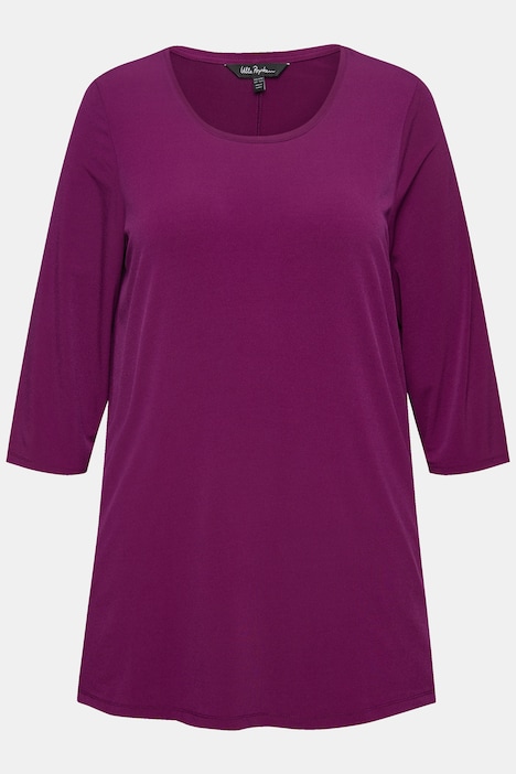 Longshirt,  A-Linie, Rundhalsausschnitt