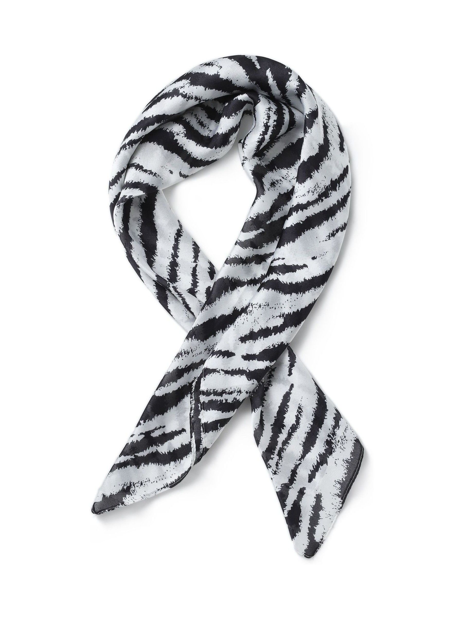 Aela Zebra Print Black Scarf