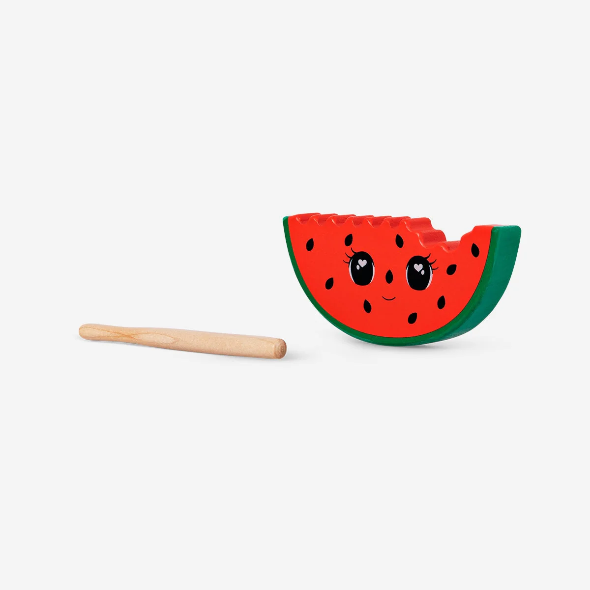 Vandmelonformet slagtøj af træ