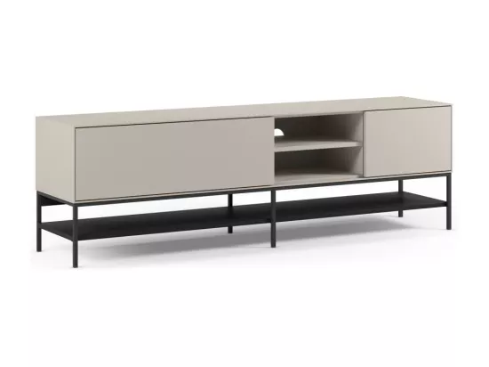 Elya - Meuble tv 2 portes en bois et métal L180cm - Beige