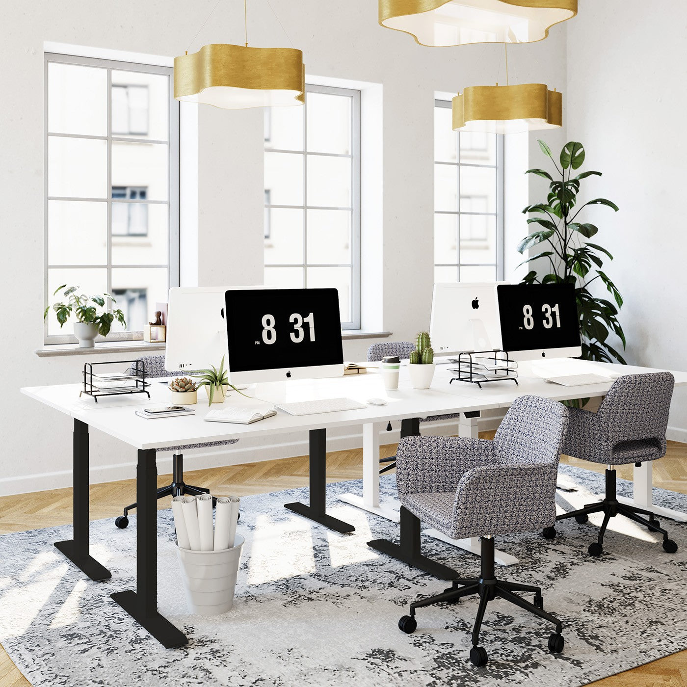 Kare Design Smart bureau zwart en wit 160x80cm
