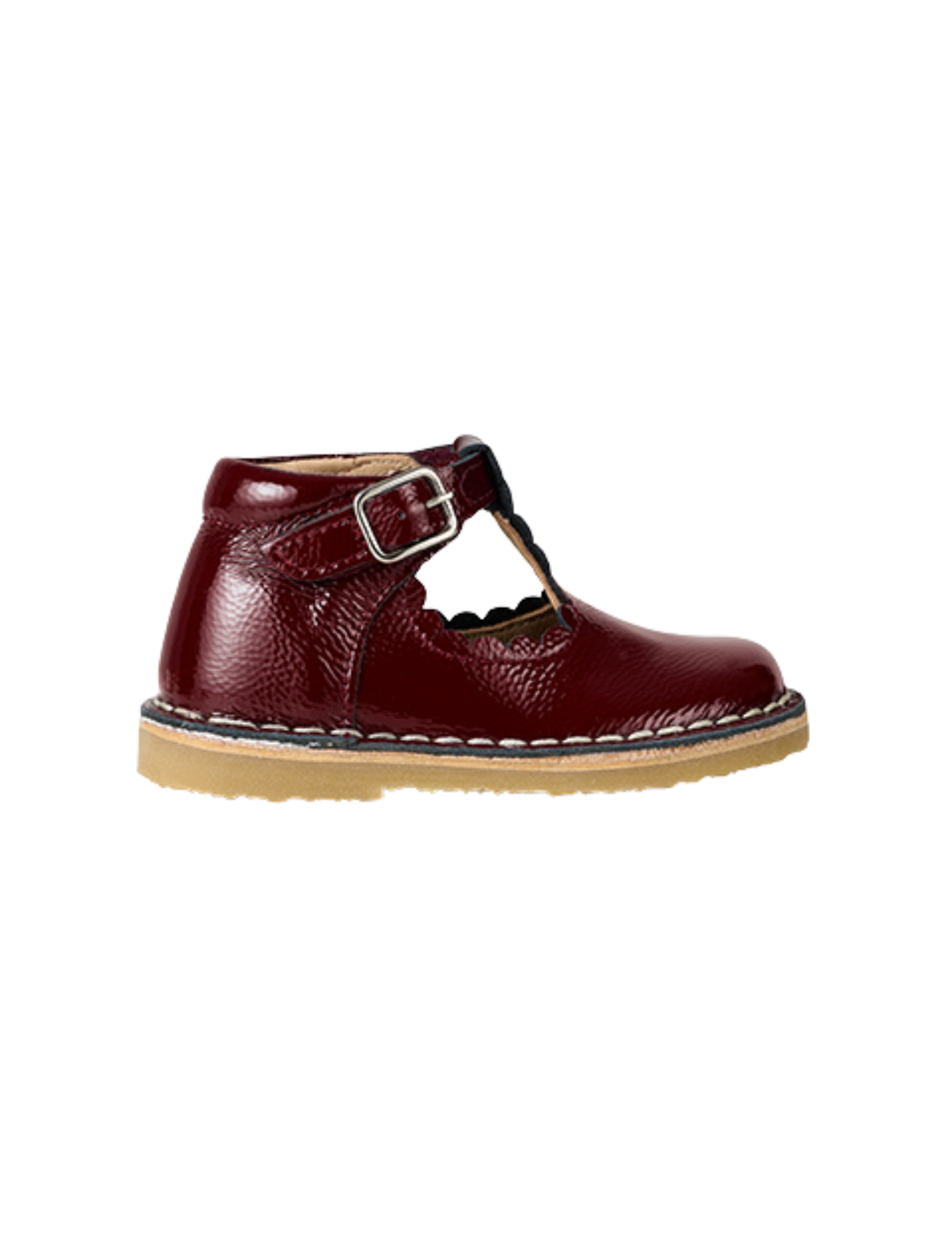 T-Bar Scallop - Burgundy Patent