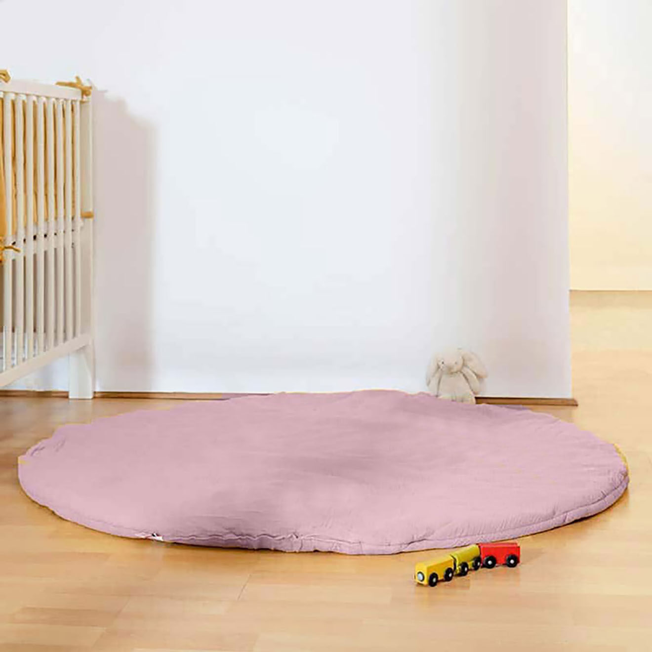 Papate Tapis d'Eveil Havane en Coton Bio rose - 115x115 cm