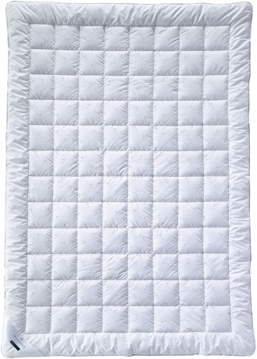 billerbeck Faser Bettdecke E21 King - mit Aloe Vera veredelte Faserdecke - 135 x 200 cm Ganzjahresdecke zum knöpfen - SL und W, Weiß