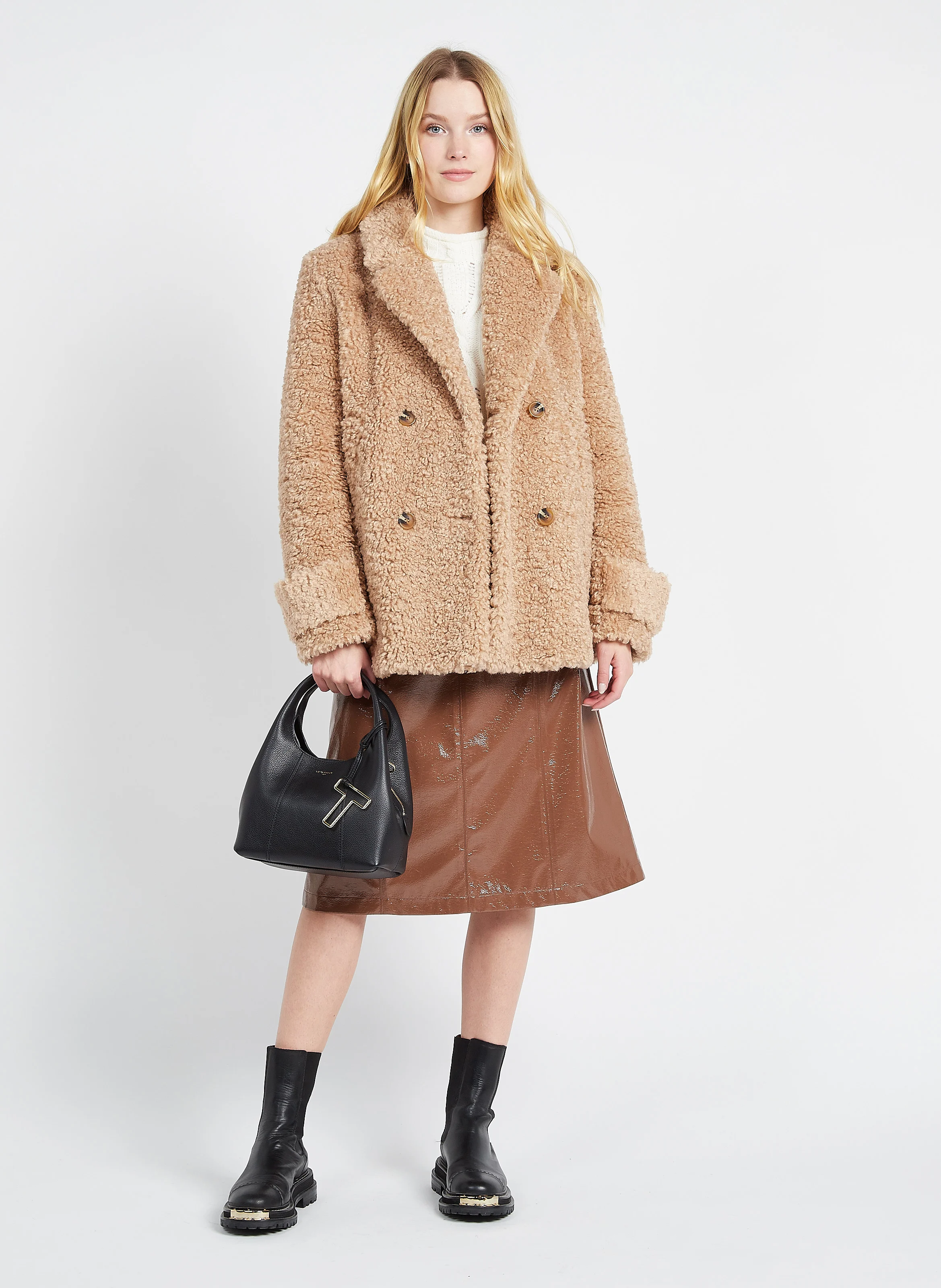JULIETTE - Sac bandoulière en cuir grainé| Noir
