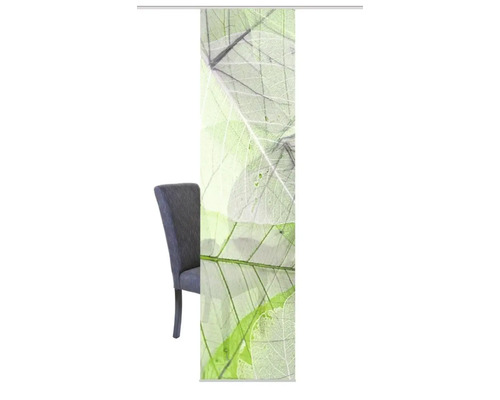 Schuifgordijn, digitale print, bladpatroon, groen, 60x245 cm