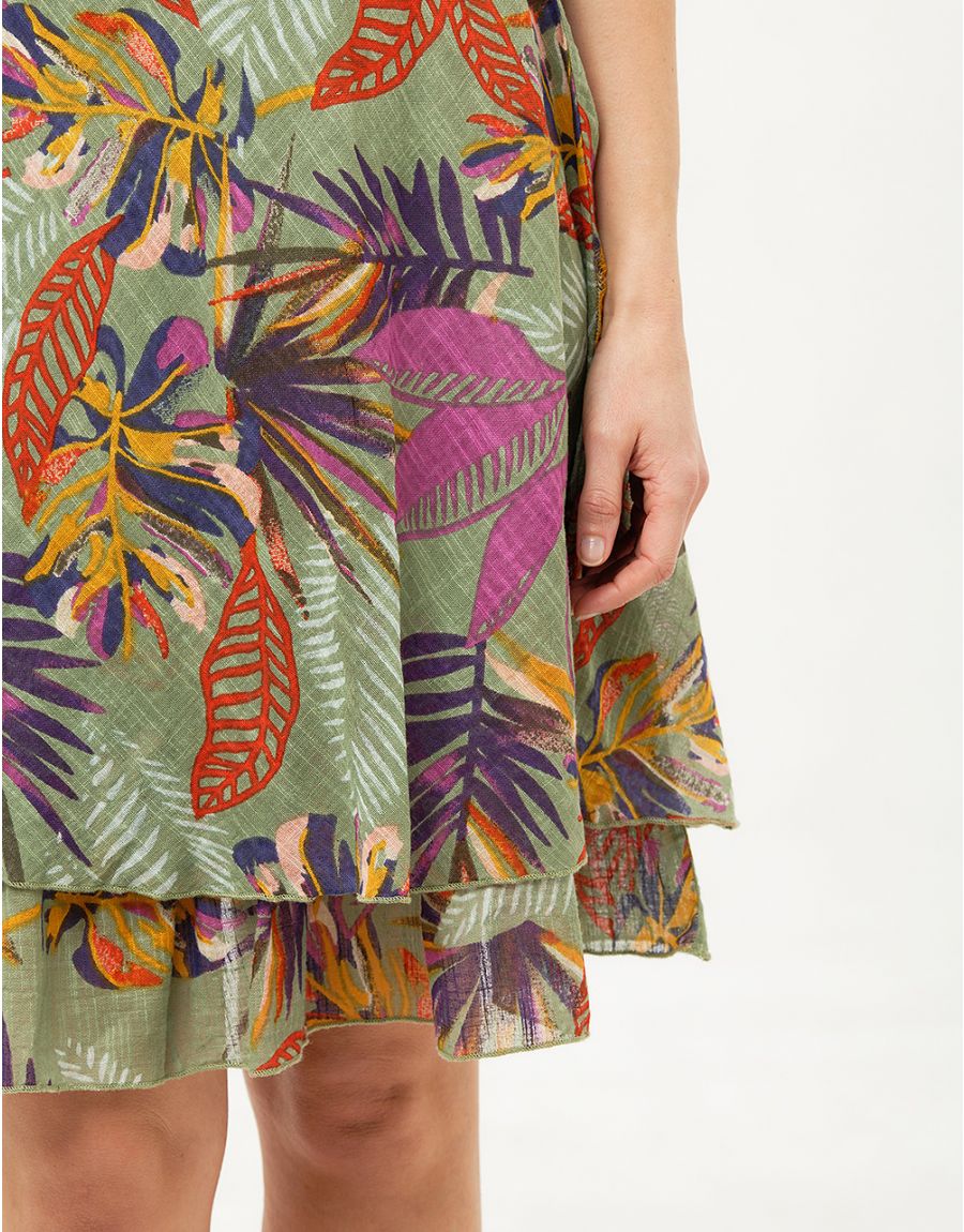 Robe kaki imprimée