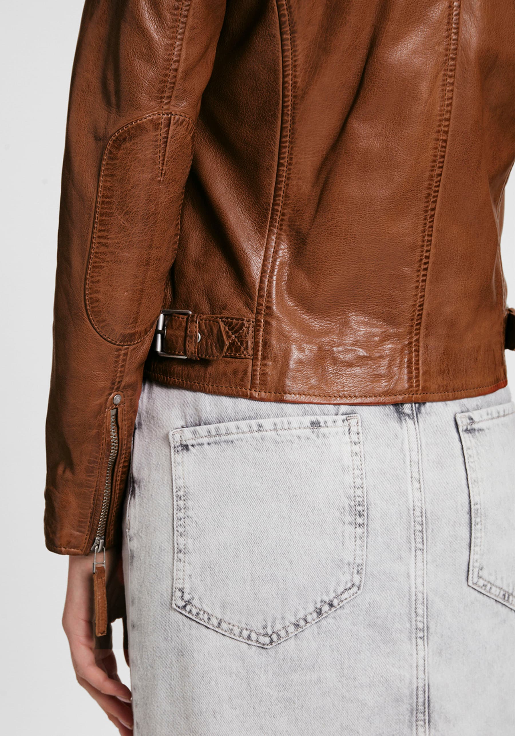 Mauritius Lederjacke »MWPaige« im Biker-Style asymetrischem Reissverschluss, Reverskragen