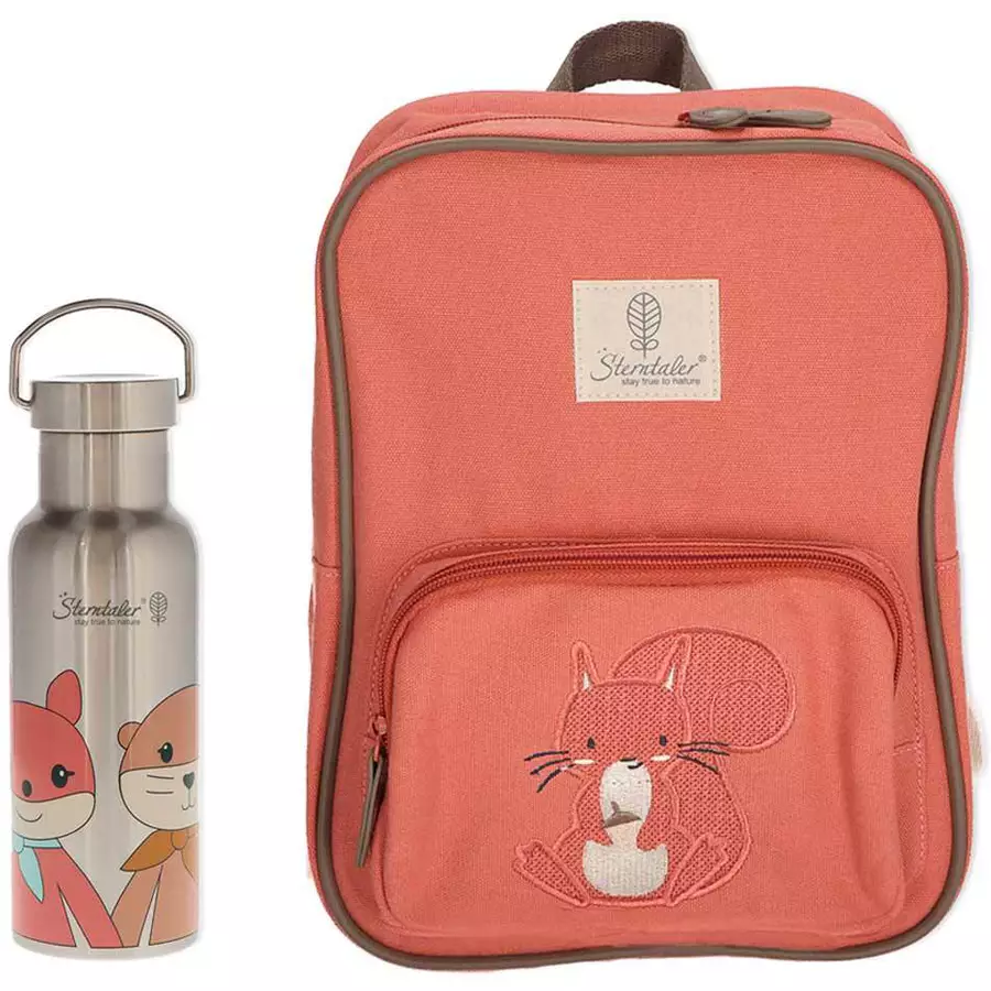Sterntaler Rucksack & Flasche Stay true to nature 2er Set rot