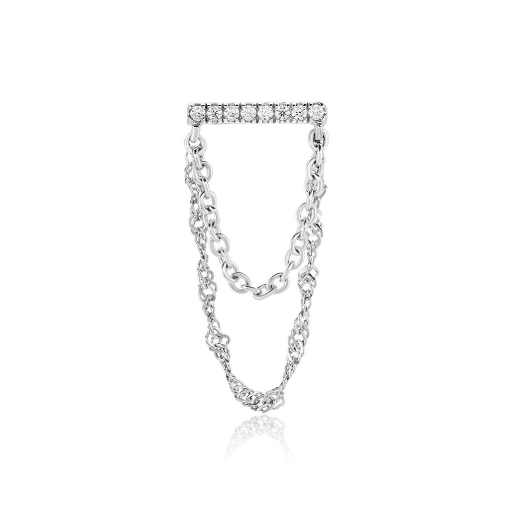 Boucles D'oreilles Pendantes Mircea Argent Blanc Oxyde De Zirconium