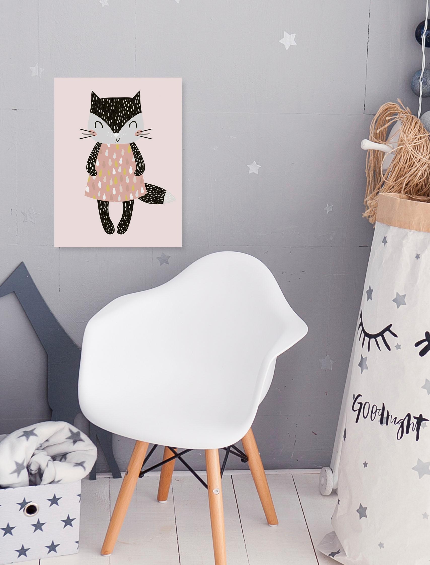 Lüttenhütt Leinwandbild »Katze« Katze | Katzenbilder | Kind | Tiere Premium-Leinwandstoff, Handarbeit aus Deutschland, Kindermotiv