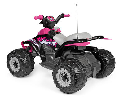 PegPérego Corral T-Rex Firhjuling 330W, Rosa/Svart