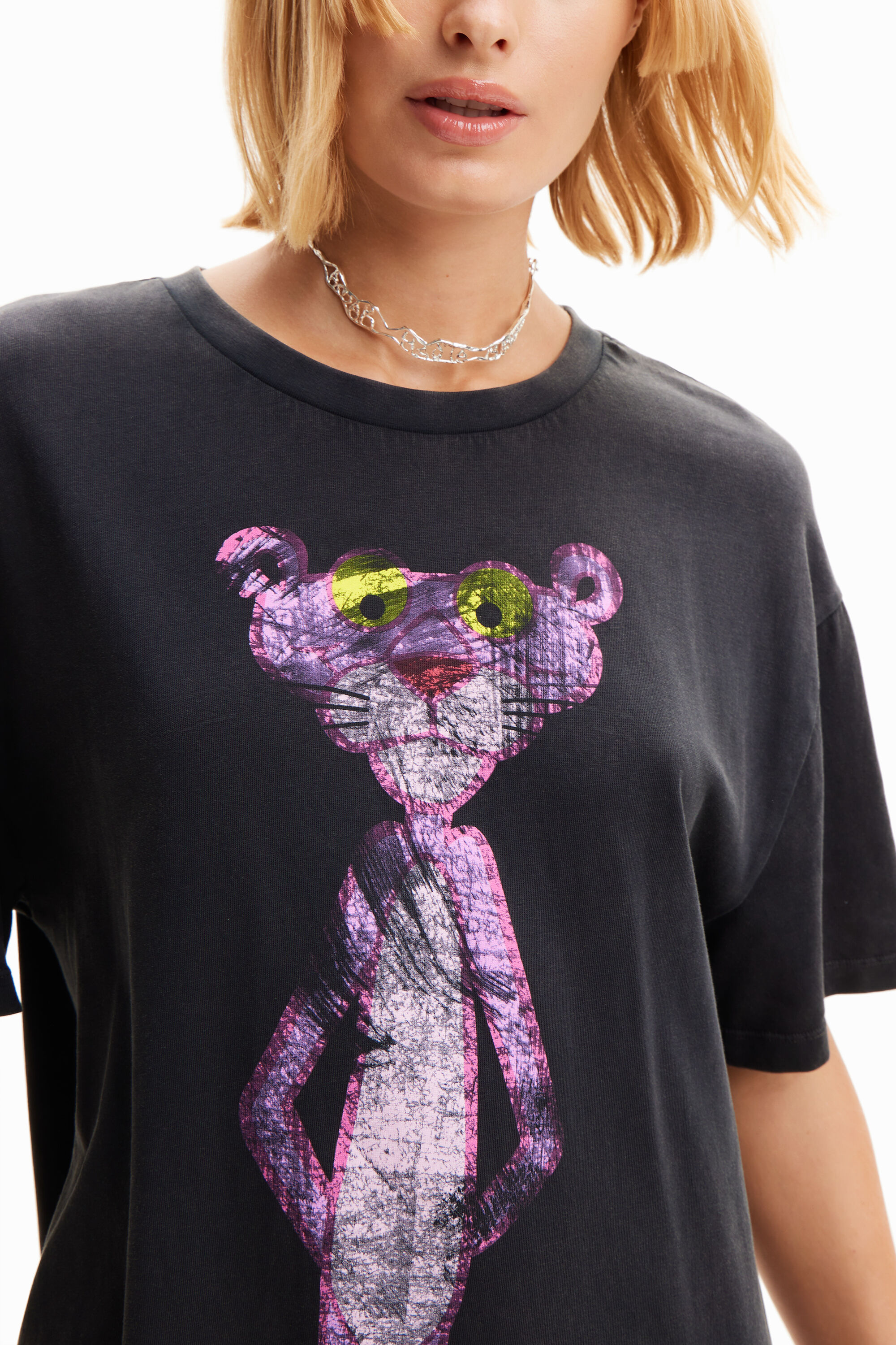 Robe t-shirt oversize Panthère rose