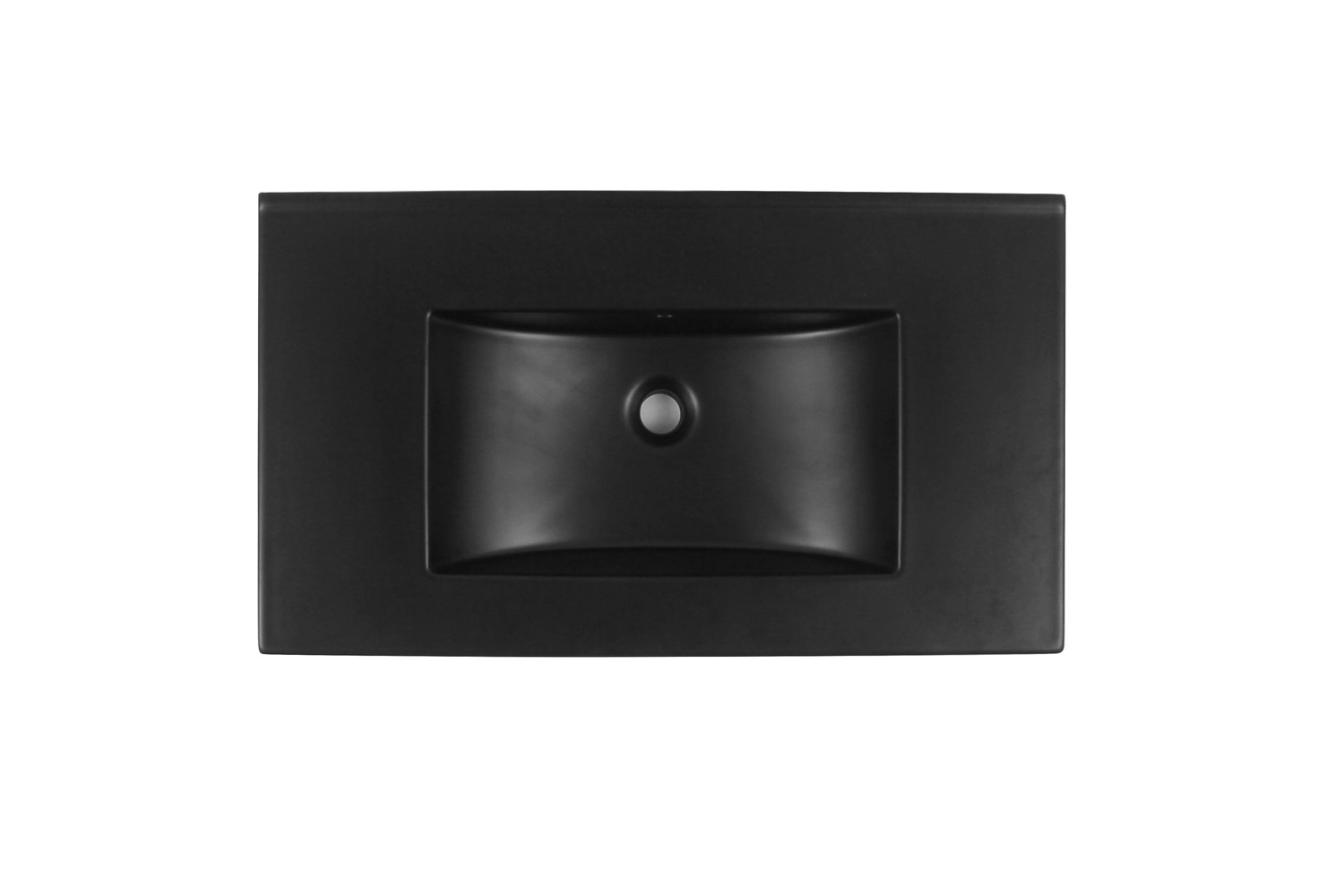 Fontana Latina keramische wastafel 80cm zonder kraangat zwart mat