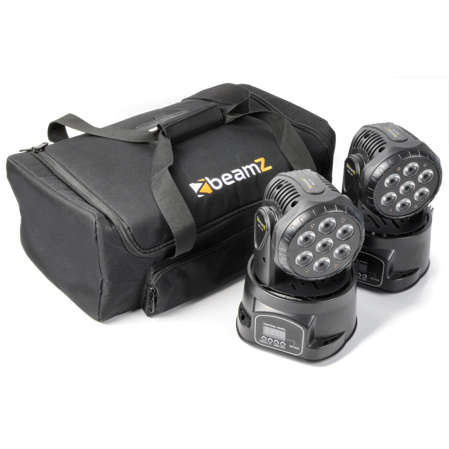 BeamZ MHL-74 mini wash moving head set van 2 met draagtas