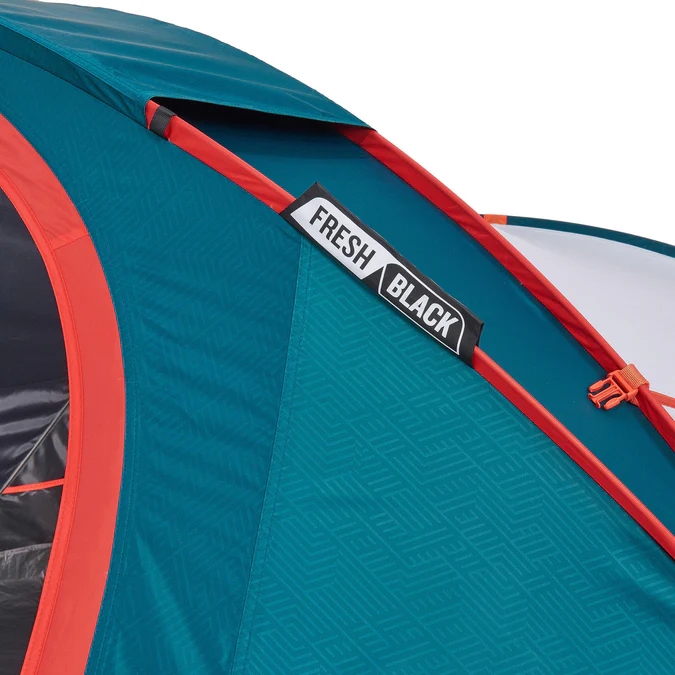 Decathlon Quechua - Barraca de Camping Impermeável Quechua 2 Second XL Fresh & Black para 3 Pessoas