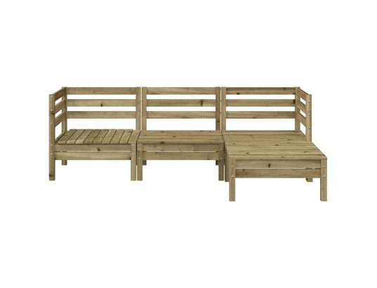 VIDAXL - Canapé de jardin 3 places avec repose-pieds bois pin imprégn...
