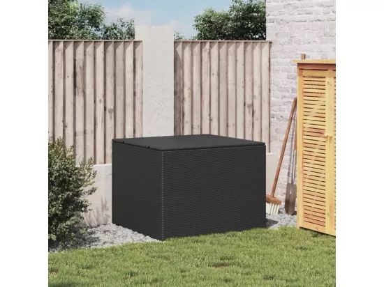 Boîte de rangement de jardin noir 291L résine tressée