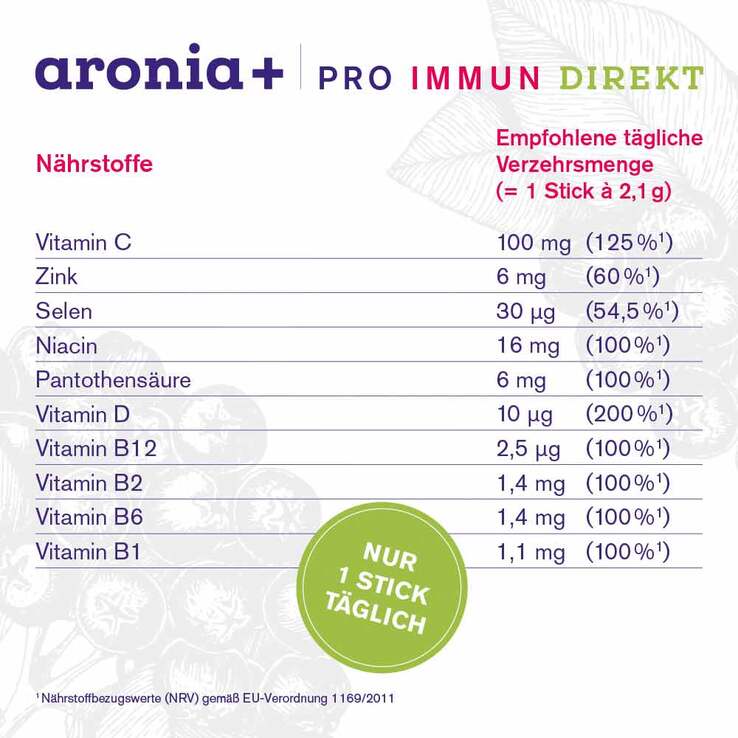 Aronia + Pro Immun direkt Direktgranulat Sticks, 30 St