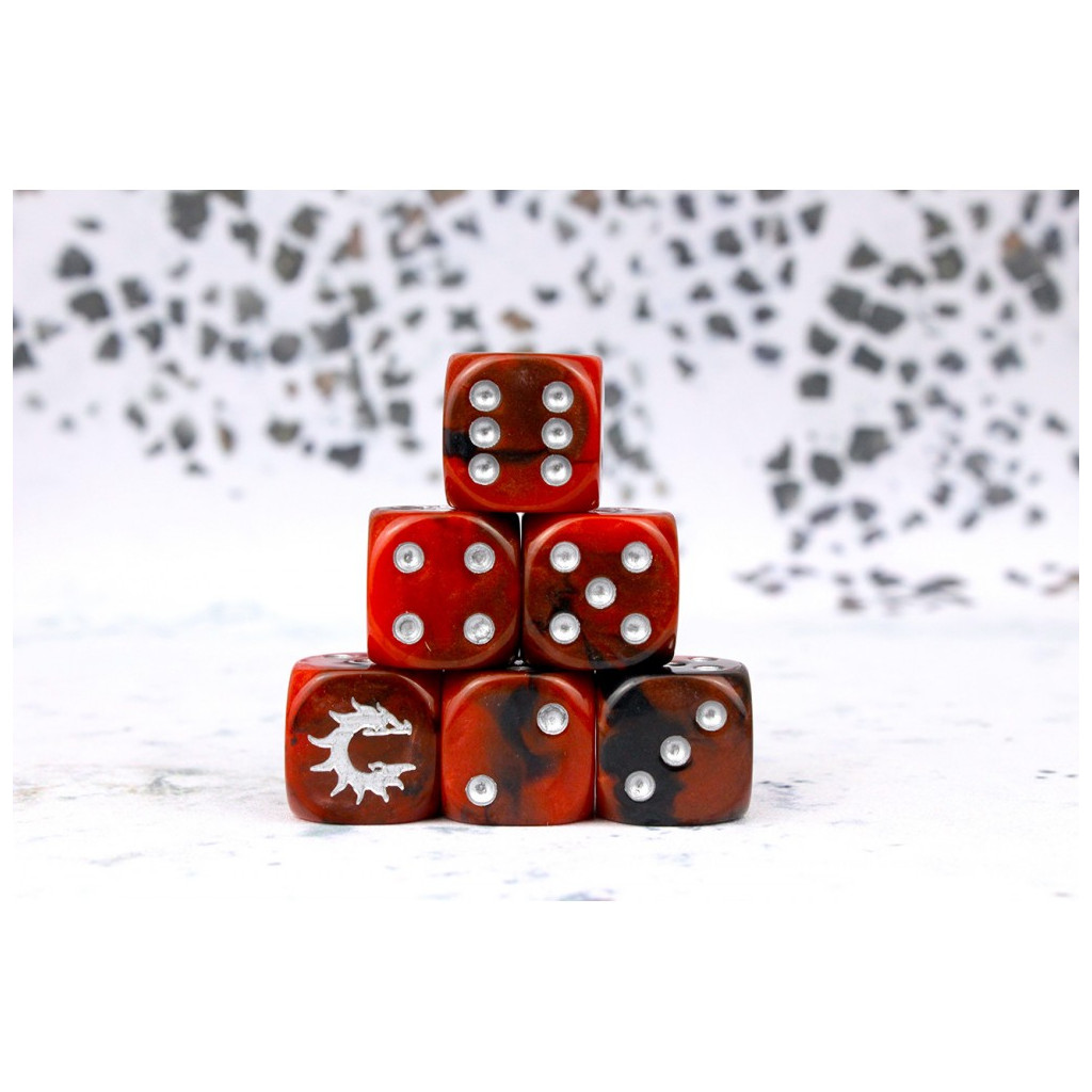 Conquest - Conquest Logo on Red and Black Dice 