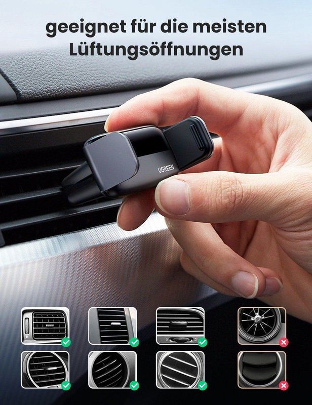 UGREEN Universele Verstelbare Ventilatierooster Telefoonhouder Zwart