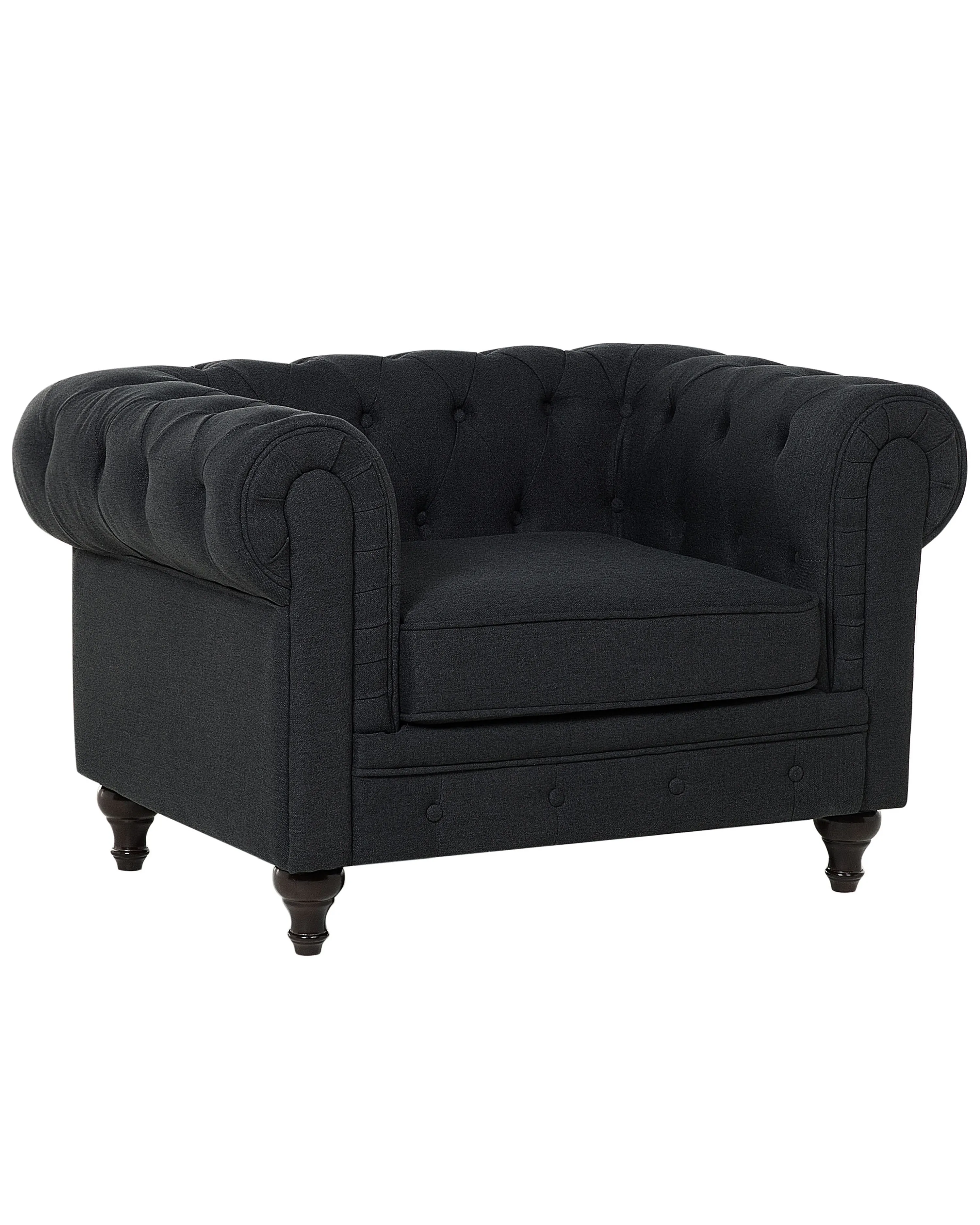 Fauteuil CHESTERFIELD Stof Grafietgrijs