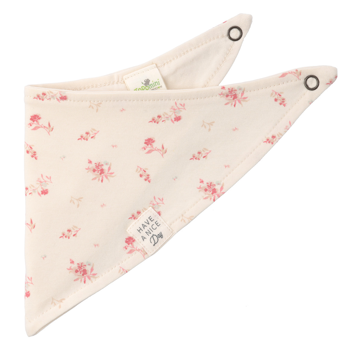 Topomini Pure Collection Baby Bandana mit Blümchen weiss / pink
