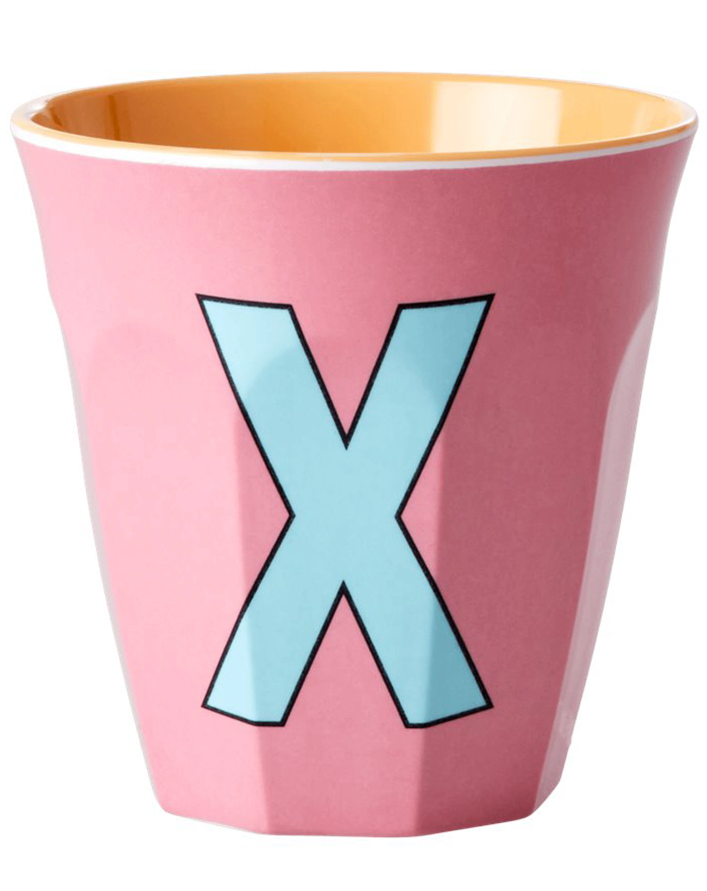 Melamin-Becher LETTER X - MEDIUM in dark powder
