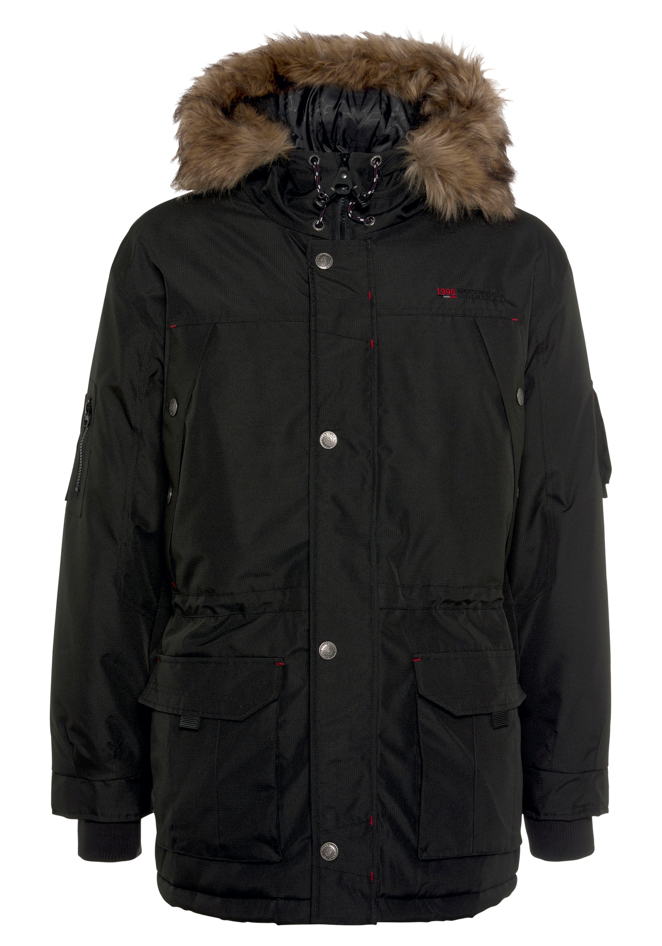 Man's World Parka mit Kapuze für die kalte Jahreszeit,  strapazierfähig und schnelltrocknend