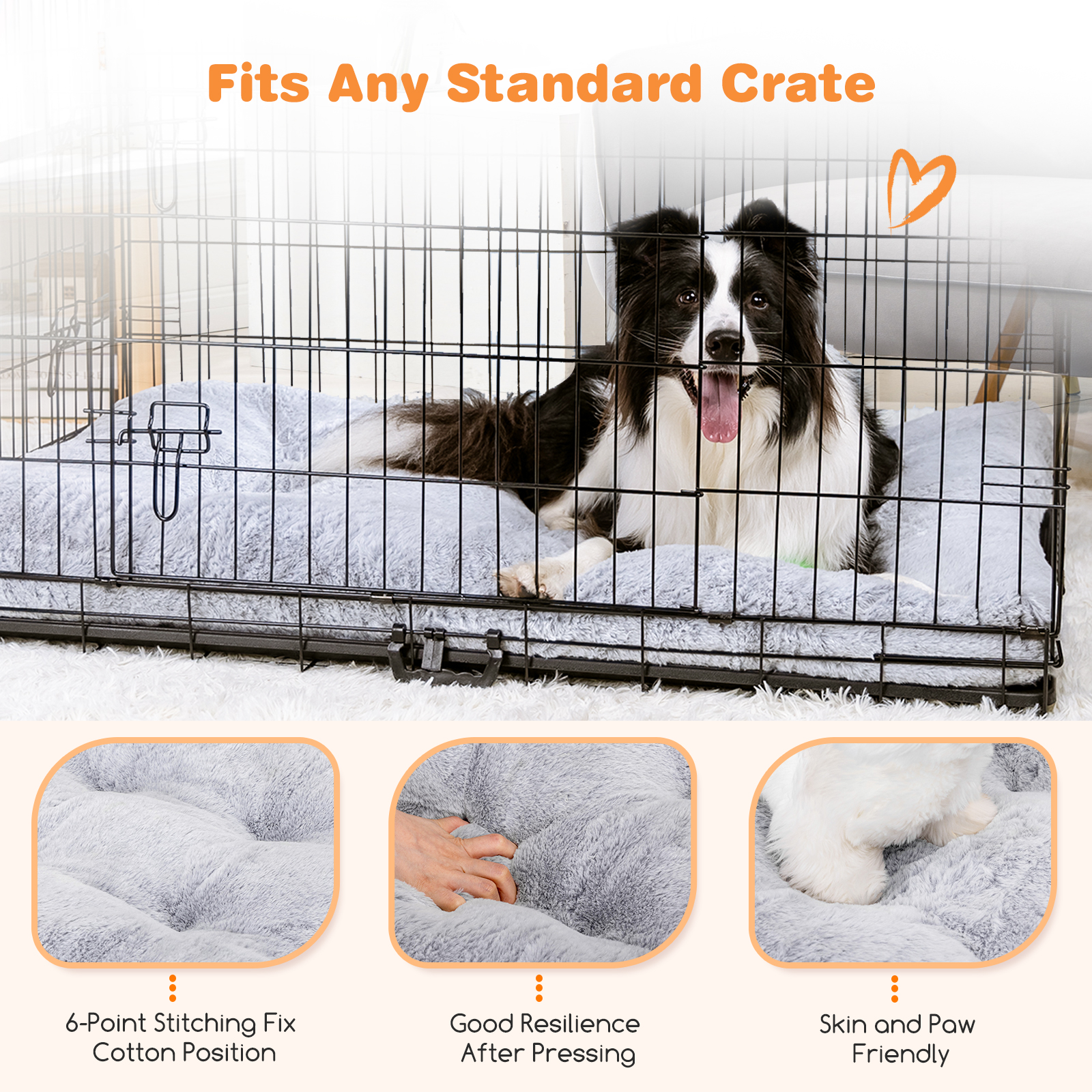 Cama grande lavável Nobleza para cães, super macia e fofa, antiestresse, de alta qualidade, com base antiderrapante, cinza, 110 x 73 x 10 cm, tamanho GG (XL).